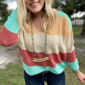 Rock & Roll Cowgirl Colorblock Sweater Size M NWOT